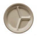 GET Enterprises CP-532-S Sandstone SuperMel Three Compartment Plate, 11"(1 Dozen) width=