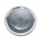Winco CMT-14 Chrome Plated Round Serving Tray, 14'' Dia. width=