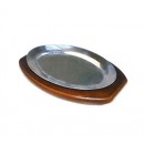 Winco APL-10 Aluminum Oval Sizzling Platter, 10'' width=
