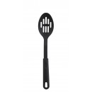 Winco NC-SL2 Black Nylon Slotted Spoon 12" width=
