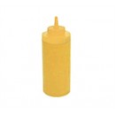 Winco PSW-16Y Yellow Wide Mouth Plastic Squeeze Bottle 16 oz. width=