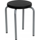 Flash Furniture Stackable Stool with Black Seat and Silver Powder Coated Frame [YK01B-GG] width=