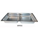 Winco SPFD2 Full Size Divided Steam Table Pan, 2-1/2'' Deep width=