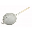 Winco MST-12D Double Mesh Strainer with Reinforced Bowl 12" width=