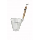 Winco MSH-5 Double Mesh Deep Bowl Strainer with Wooden Handle, 5-1/2" x 6-1/2" width=