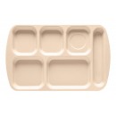 GET Enterprises TR-151-T Tan Melamine Right Hand 6 Compartment Tray, 10"x 15-1/2"(1 Dozen) width=