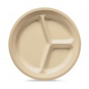 GET Enterprises CP-532-T Tan SuperMel Three Compartment Plate, 11"(1 Dozen) width=
