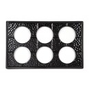 GET Enterprises ML-171-BK Black Full Size Tile with Six Cut-Outs for CR-0120 Round Crocks width=