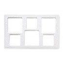GET Enterprises ML-162-W Ivory Full Size Tile with Six Square Cut-Outs width=