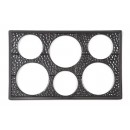 GET Enterprises ML-161-BK Black Full Size Tile with Six Round Cut-Outs width=