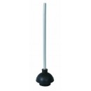 Winco TP-300 Rubber Toilet Plunger with 19" Wooden Handle width=