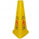 Winco WCS-27T Tri-Cone Wet Floor Caution Sign, 27" High width=