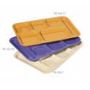 GET Enterprises TR-152-TY Tropical Yellow Right Hand 6 Compartment ABS School Tray, 10"x 14"(1 Dozen)  width=