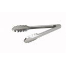 Winco UT-9 Coiled Spring Heavyweight Stainless Steel Utility Tong 9" width=
