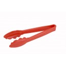 Winco PUT-9R Polycarbonate Utility Tong, Red 9" width=