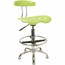 Flash Furniture Vibrant Apple Green and Chrome Drafting Stool with Tractor Seat [LF-215-APPLEGREEN-GG] width=