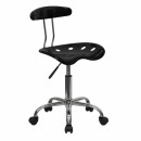 Flash Furniture Vibrant Black and Chrome Computer Task Chair with Tractor Seat [LF-214-BLK-GG] width=