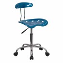 Flash Furniture Vibrant Bright Blue and Chrome Computer Task Chair with Tractor Seat [LF-214-BRIGHTBLUE-GG] width=
