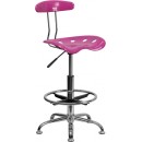 Flash Furniture Vibrant Candy Heart and Chrome Drafting Stool with Tractor Seat [LF-215-CANDYHEART-GG] width=
