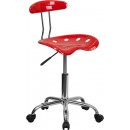 Flash Furniture Vibrant Cherry Tomato and Chrome Computer Task Chair with Tractor Seat [LF-214-CHERRYTOMATO-GG] width=