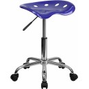 Flash Furniture Vibrant Deep Blue Tractor Seat and Chrome Stool [LF-214A-DEEPBLUE-GG] width=
