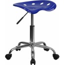 Flash Furniture Vibrant Nautical Blue Tractor Seat and Chrome Stool [LF-214A-NAUTICALBLUE-GG] width=