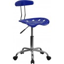 Flash Furniture Vibrant Nautical Blue and Chrome Computer Task Chair with Tractor Seat [LF-214-NAUTICALBLUE-GG] width=