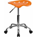 Flash Furniture Vibrant Orange Tractor Seat and Chrome Stool [LF-214A-ORANGEYELLOW-GG] width=