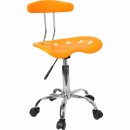 Flash Furniture Vibrant Orange-Yellow and Chrome Computer Task Chair with Tractor Seat [LF-214-YELLOW-GG] width=