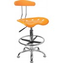 Flash Furniture Vibrant Orange-Yellow and Chrome Drafting Stool with Tractor Seat [LF-215-YELLOW-GG] width=