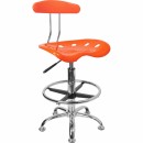 Flash Furniture Vibrant Orange and Chrome Drafting Stool with Tractor Seat [LF-215-ORANGEYELLOW-GG] width=