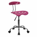 Flash Furniture Vibrant Pink and Chrome Computer Task Chair with Tractor Seat [LF-214-PINK-GG] width=
