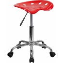 Flash Furniture Vibrant Red Tractor Seat and Chrome Stool [LF-214A-RED-GG] width=