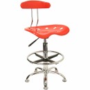 Flash Furniture Vibrant Red and Chrome Drafting Stool with Tractor Seat [LF-215-RED-GG] width=