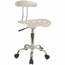 Flash Furniture Vibrant Silver and Chrome Computer Task Chair with Tractor Seat [LF-214-SILVER-GG] width=