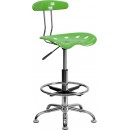 Flash Furniture Vibrant Spicy Lime and Chrome Drafting Stool with Tractor Seat [LF-215-SPICYLIME-GG] width=