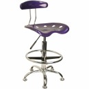Flash Furniture Vibrant Violet and Chrome Drafting Stool with Tractor Seat [LF-215-VIOLET-GG] width=