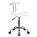 Flash Furniture Vibrant White and Chrome Computer Task Chair with Tractor Seat [LF-214-WHITE-GG] width=