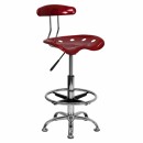 Flash Furniture Vibrant Wine Red and Chrome Drafting Stool with Tractor Seat [LF-215-WINERED-GG] width=