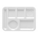 GET Enterprises TL-153-W White Left Hand 6 Compartment Plastic School Tray, 10"x 14"(1 Dozen) width=
