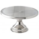 Winco CKS-13 Stainless Steel Cake Stand, 13" Dia. width=
