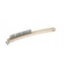 Winco BR-319 Wire Brush with Steel Bristles, Wood Handle 3" x 19" (1 Dozen) width=