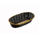 Winco PWBK-9B Oblong Black / Gold Poly Woven Cracker Basket width=