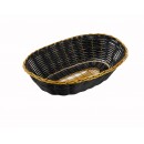 Winco PWBK-9V Oval Black / Gold Poly Woven Basket width=