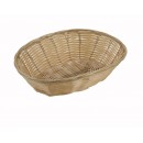 Winco PWBN-9V Oval Natural Poly Woven Basket 9-1/2" x 6-1/4" x 3" width=