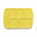 GET Enterprises TL-151-Y Yellow Melamine Left Hand 6 Compartment Tray, 9 -1/2"x 14-3/4"(1 Dozen) width=