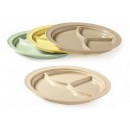 GET Enterprises CP-531-Y Yellow SuperMel Three Compartment Plate, 10"(1 Dozen) width=